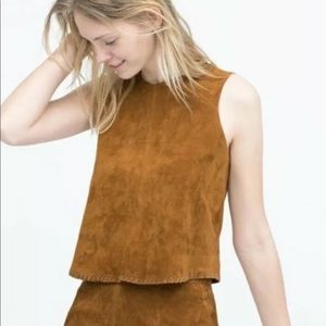 🍂ZARA 100% Leather suede top - special collection🍂